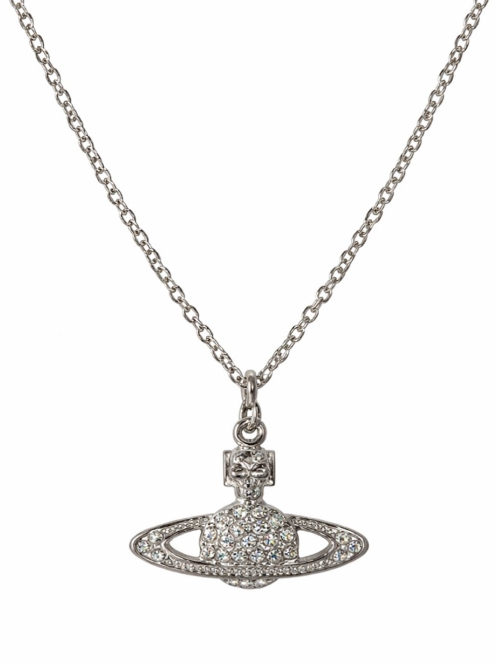 Vivienne Westwood Silver Orb Crystal Pendant Necklace